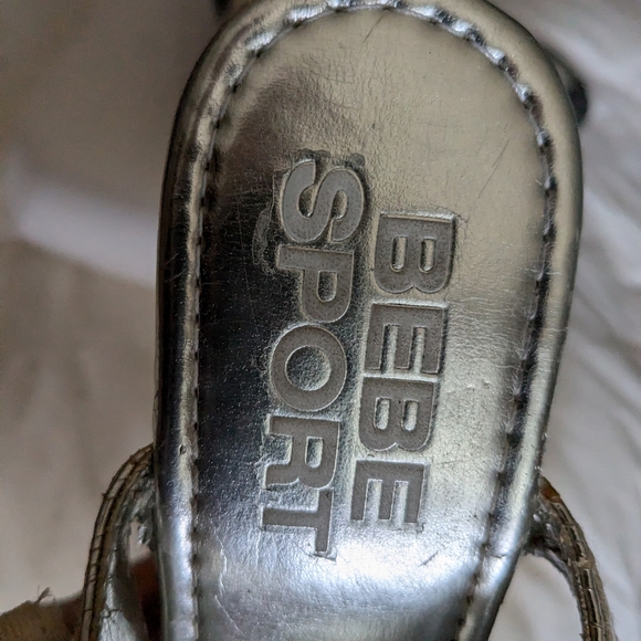 BEBE Sport White and Grey Platform Size 7 - Picture 3 of 13